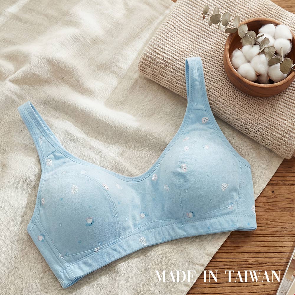 《台灣製》小企鵝。無鋼圈舒柔少女內衣(水)