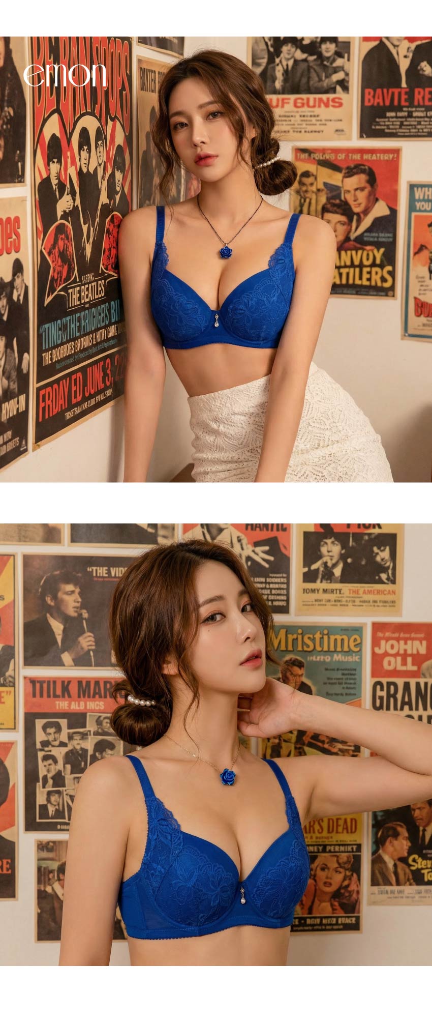 凝香之吻 性感蕾絲 包覆集中舒棉內衣CDEFG罩杯(深藍)