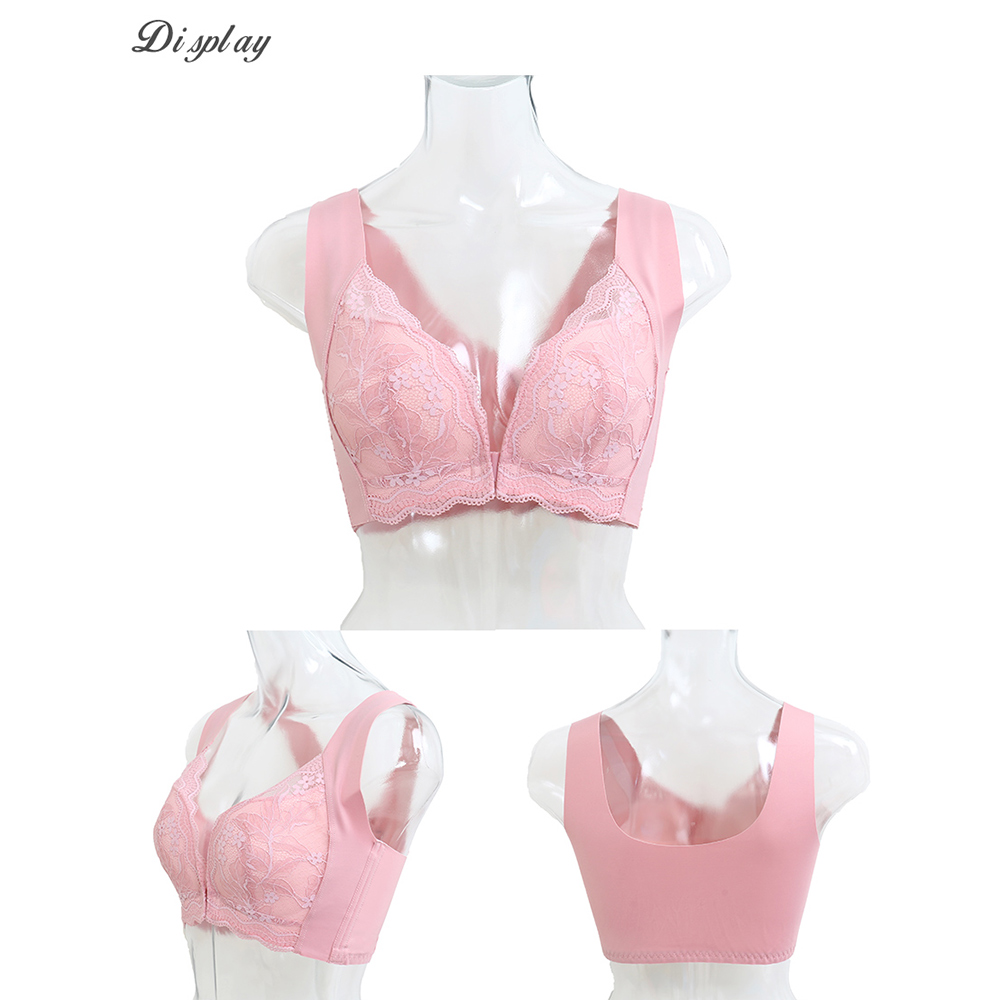 花甜禮夏 前扣無痕無鋼圈舒柔內衣(花漾粉)36-44