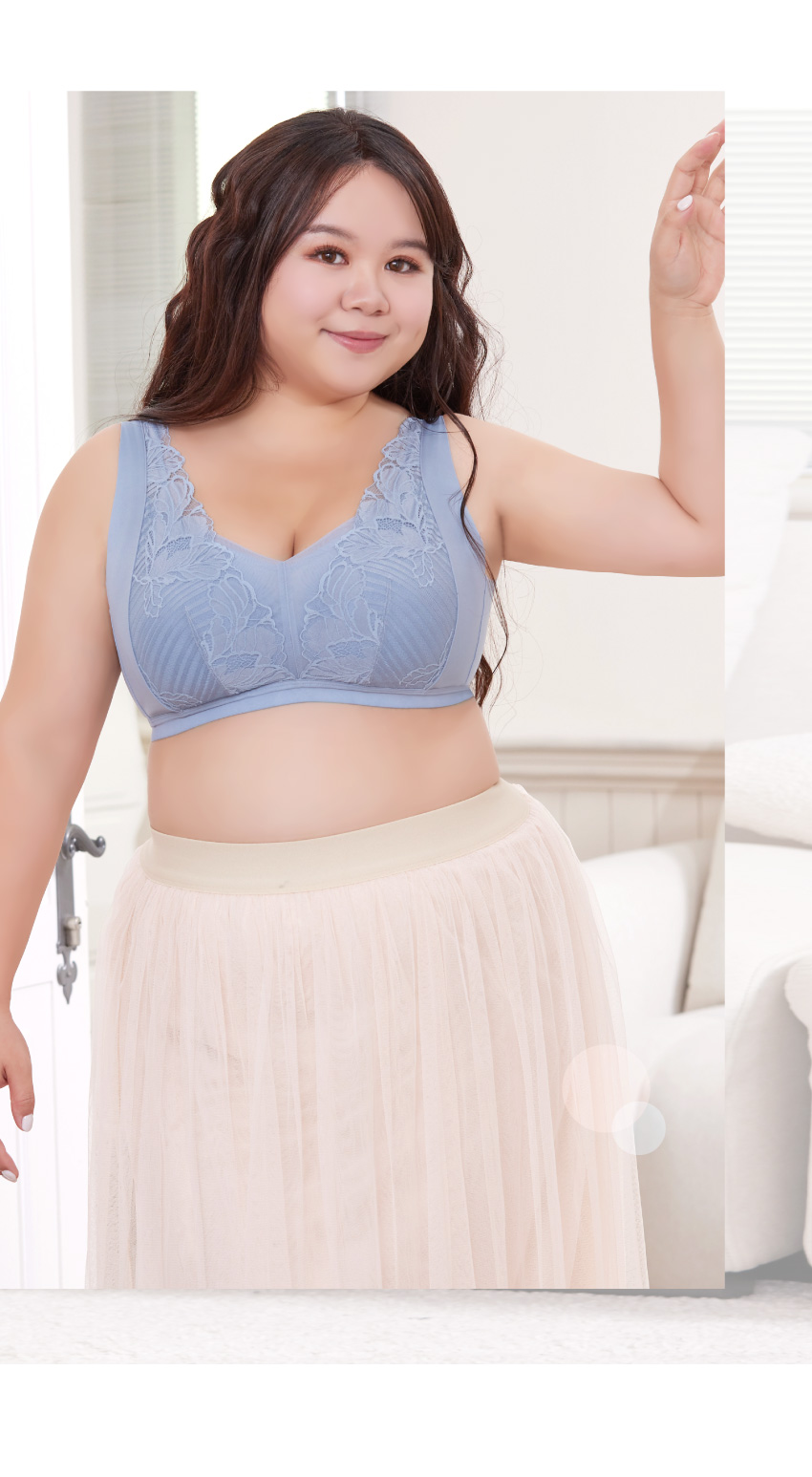 超細莫代爾 蠶絲蛋白 無痕無鋼圈內衣ABCD罩杯(灰藍色)