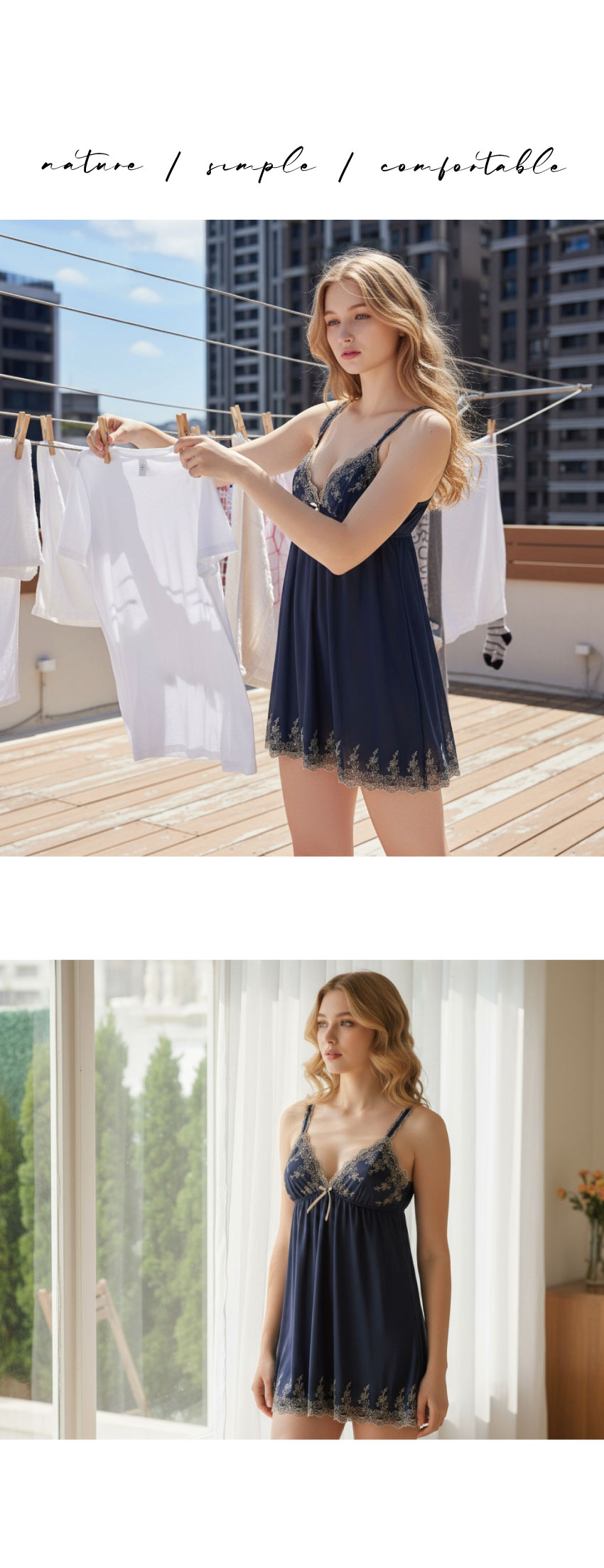 玫瑰花園 柔紗 細肩帶性感連身裙睡衣(粉)