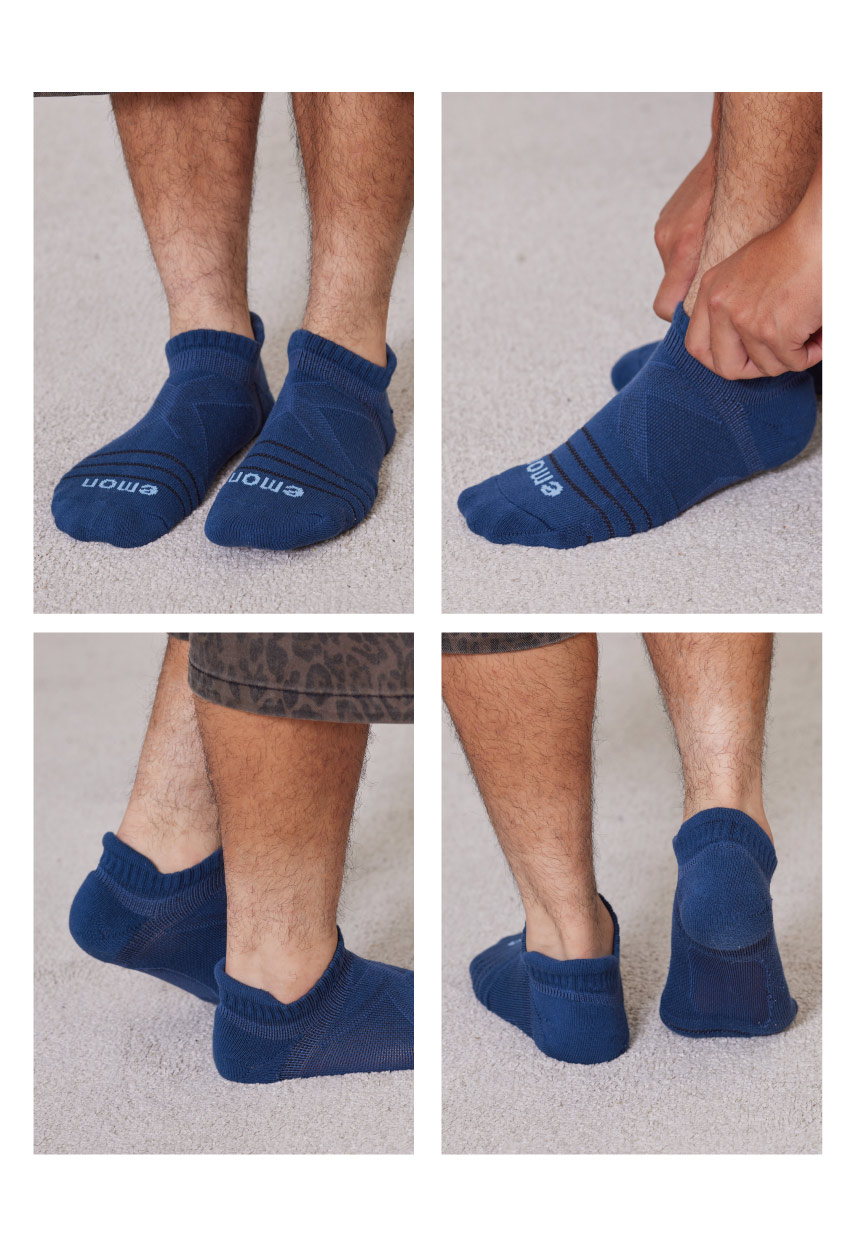 全方位護足 足弓加強 輕機能氣墊襪(藍)