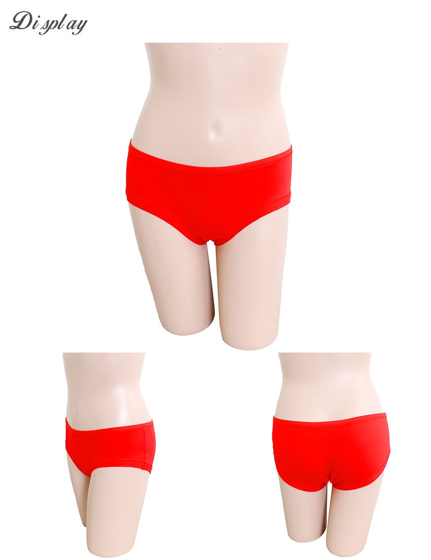 素面低腰三角褲3件組(紅)M-Q