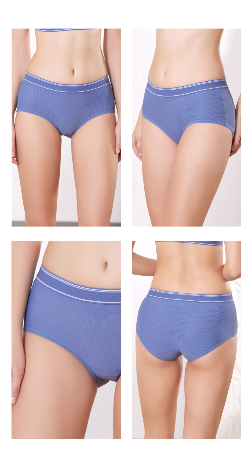 石墨烯 透氣 運動中腰三角褲(銀河紫)