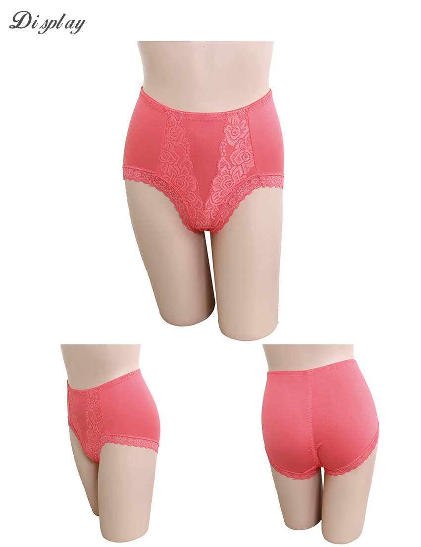 MIT台灣製 蕾絲中高腰美臀三角褲(隨機色)